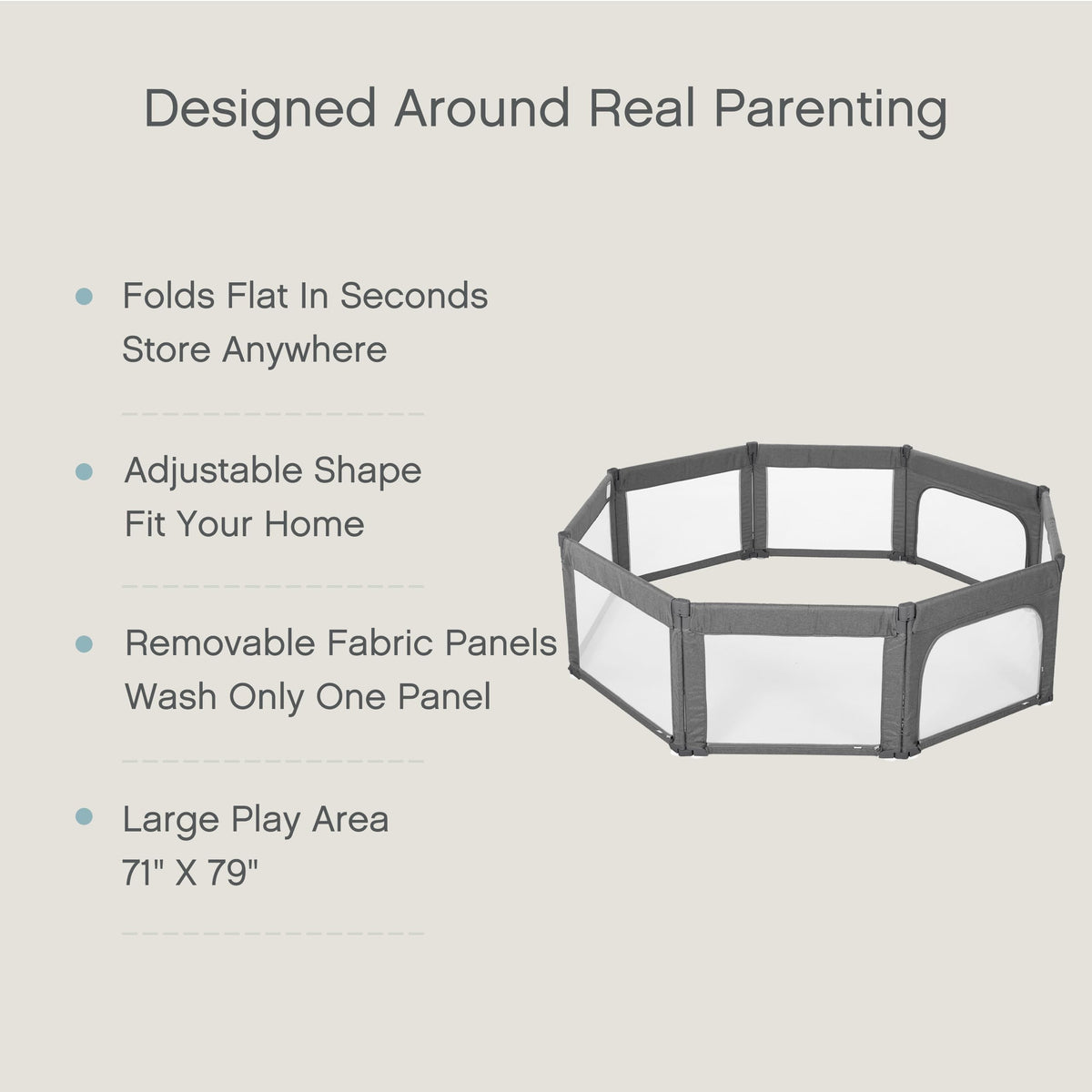 8-Panel Foldable Baby Playpen D690320