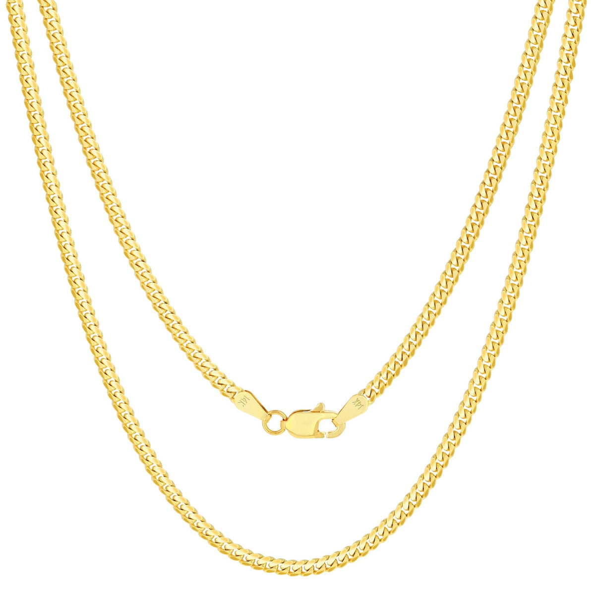 14k Yellow Gold Cuban Link Chain Necklace Z2723