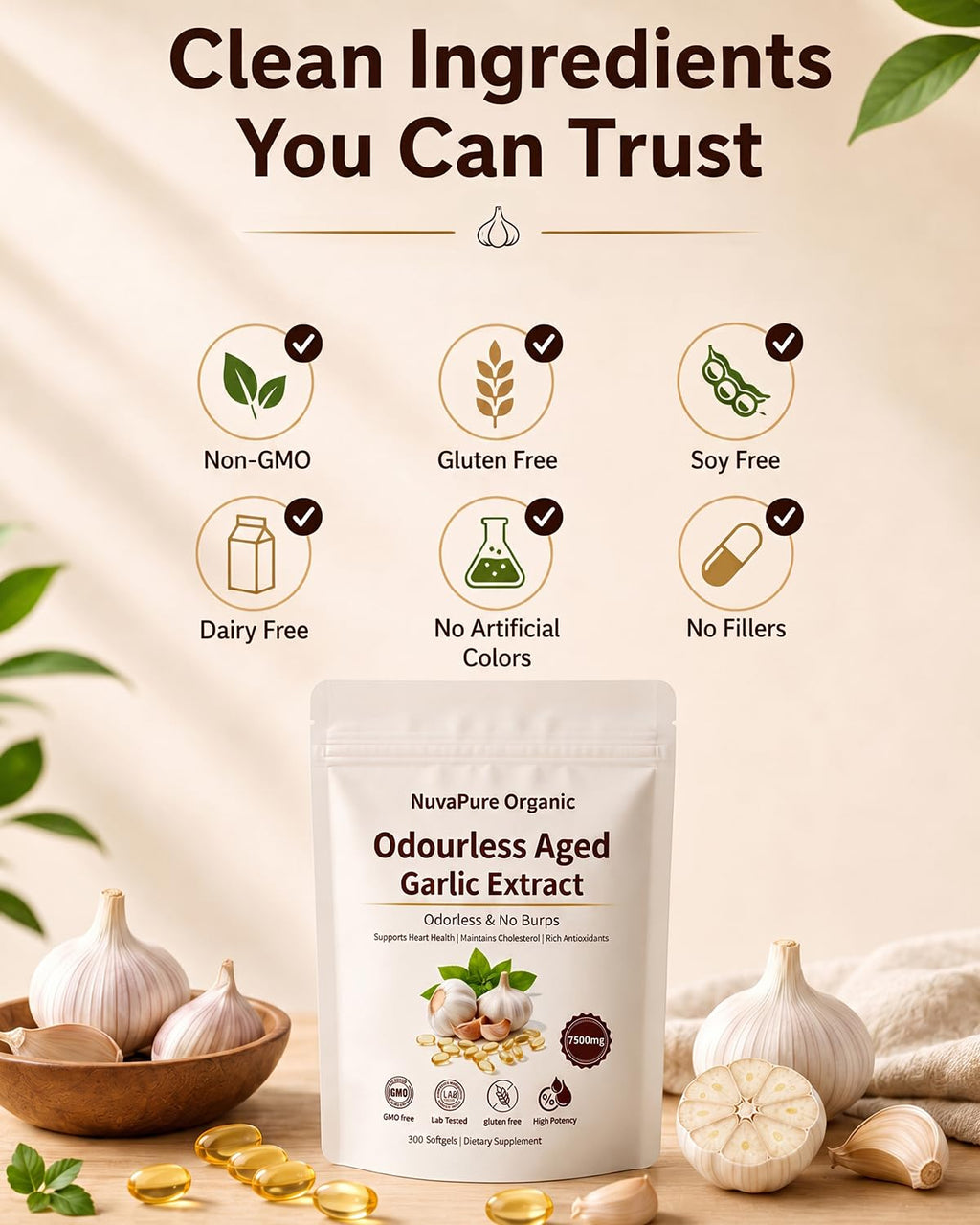 Odorless Aged Garlic Extract Capsules F322527