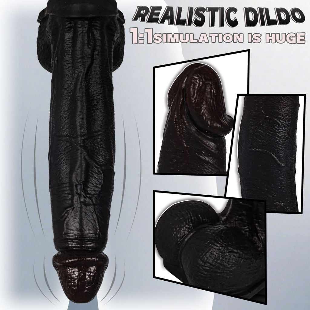 Black Realistic Silicone Dildo with Suction Cup J2881