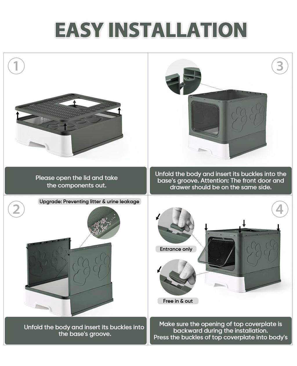 X-Large Cat Litter Box with Litter Mat and Scoop M7757