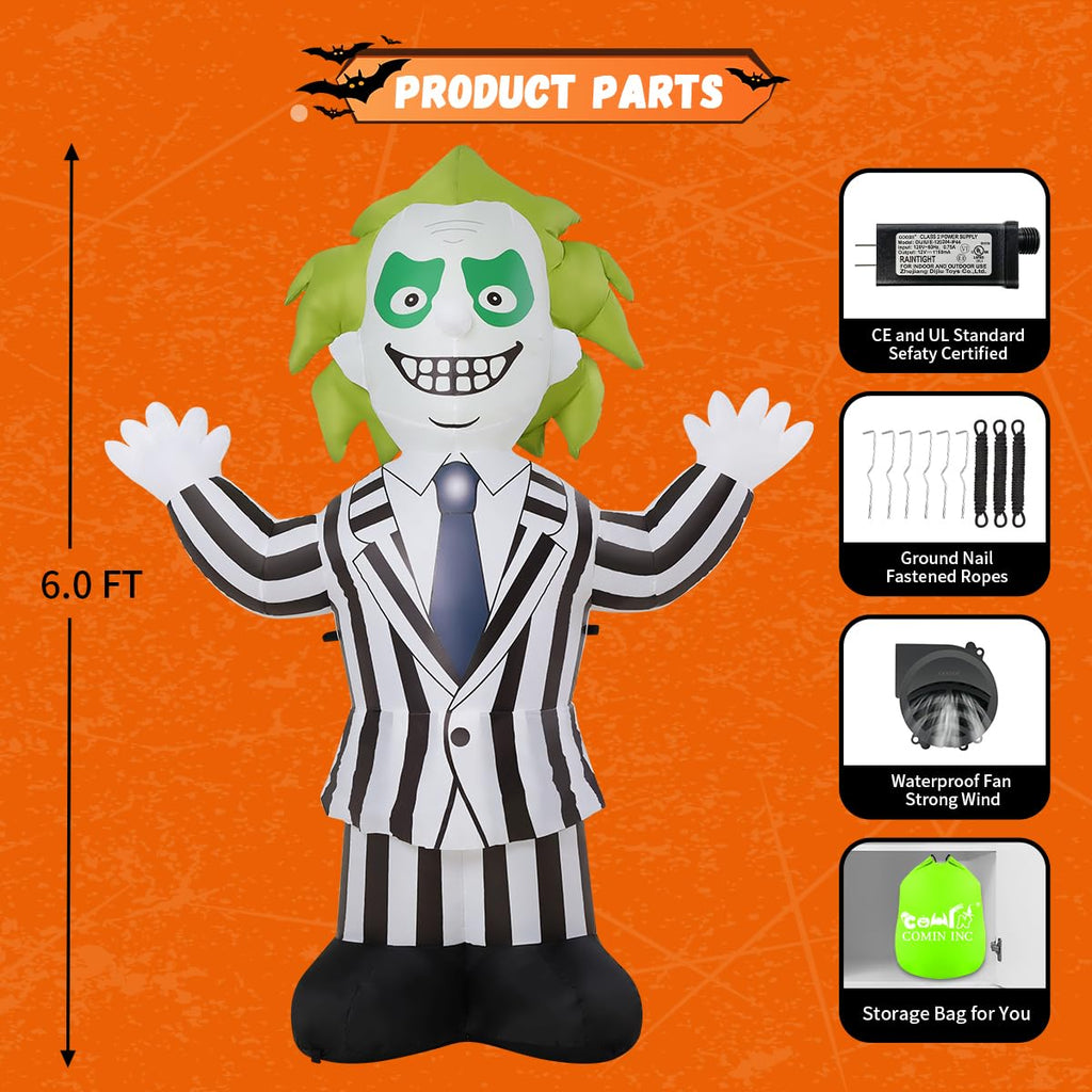 6 FT Halloween Inflatables with Built-in LEDs B335