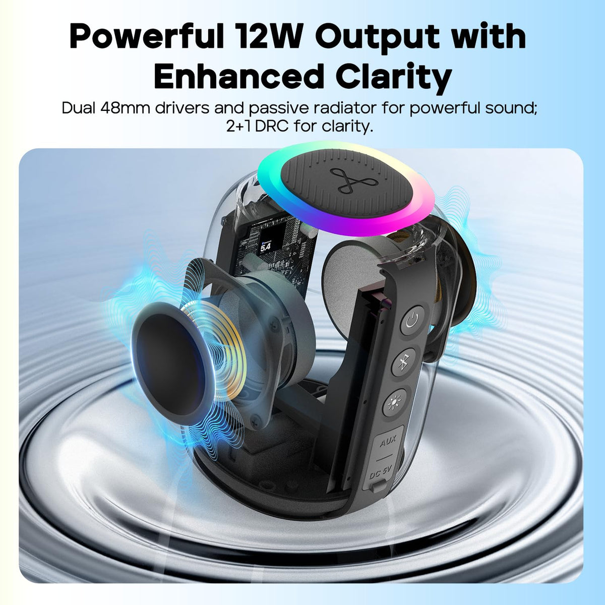 Portable Bluetooth Speaker 12W Black V29526