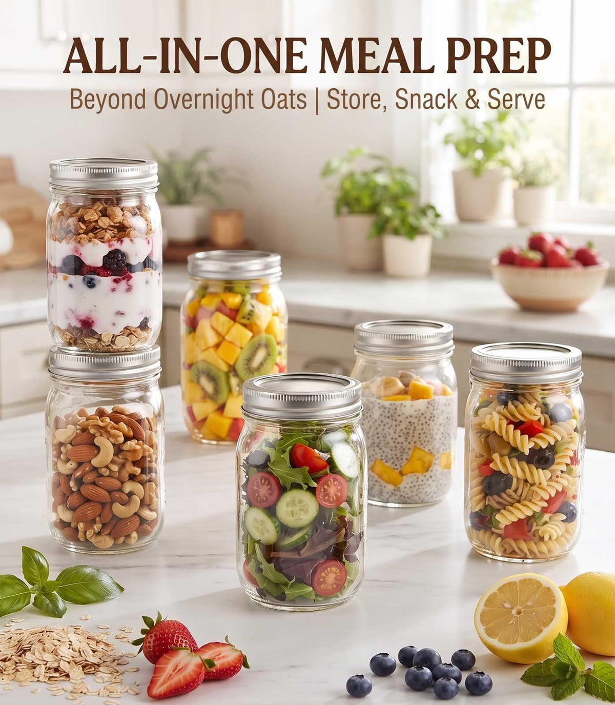 16 oz 8 Pack Clear Glass Jars S554554