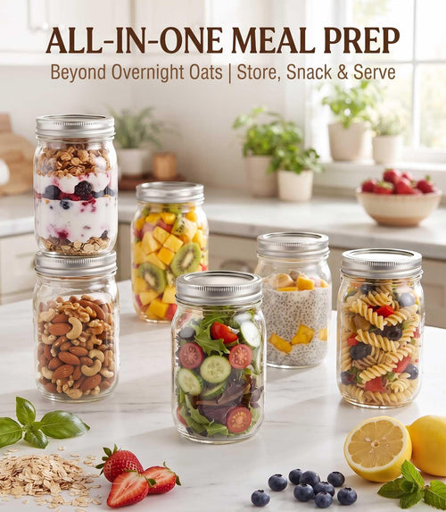 16 oz 8 Pack Clear Glass Jars S554554