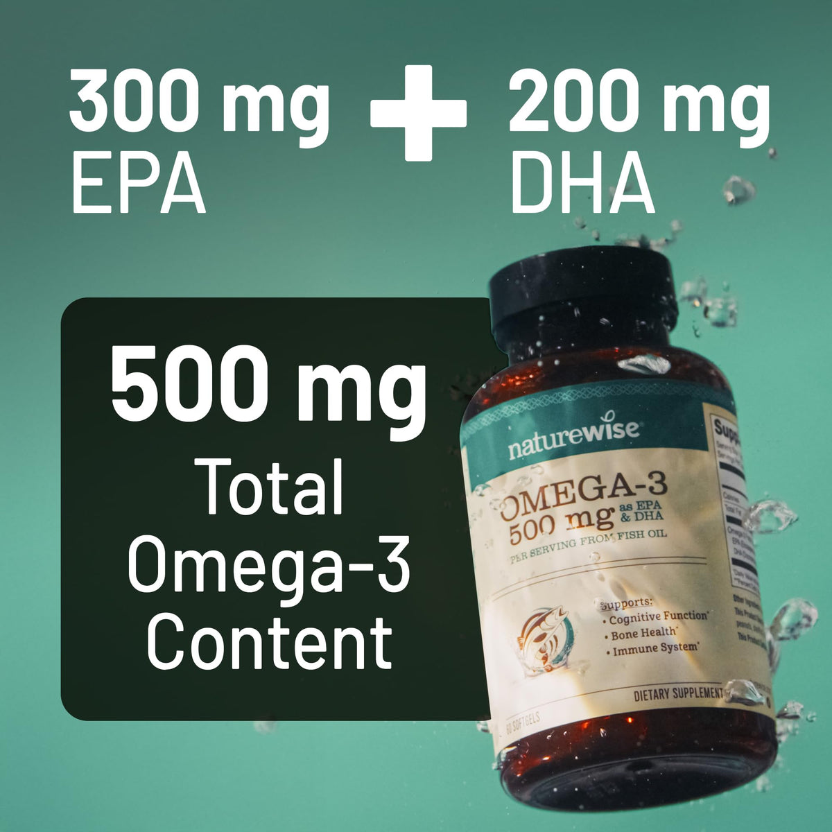 Omega 3 Fish Oil 500 mg EPA & DHA 90 Softgels E8840