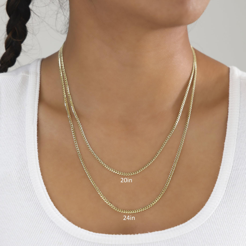 14k Yellow Gold Cuban Link Chain Necklace Z2723