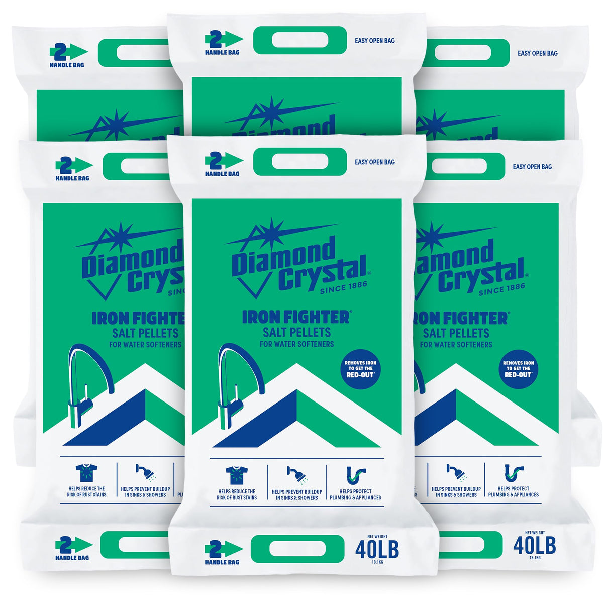 6 Pack Water Softener Salt Pellets, 40 lb P6916
