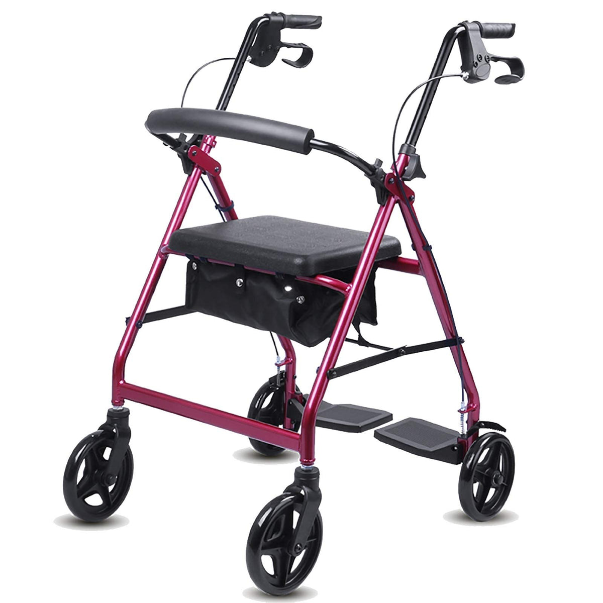 Blue Foldable Lightweight Rolling Walker with Seat P901