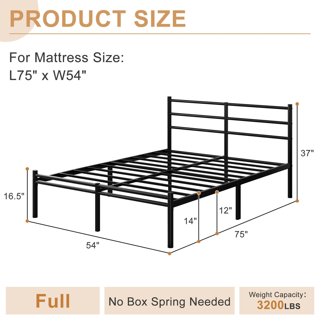 Full Size Bed Frame with Headboard and Footboard W2170