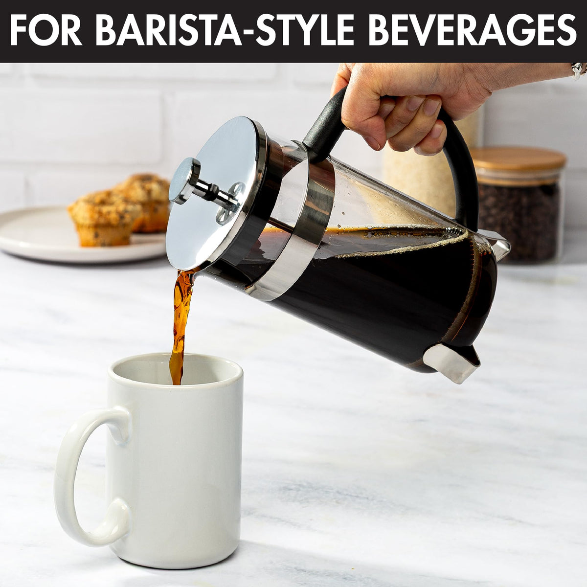 Borosilicate Glass French Press Coffee Maker 34-Ounces P954534
