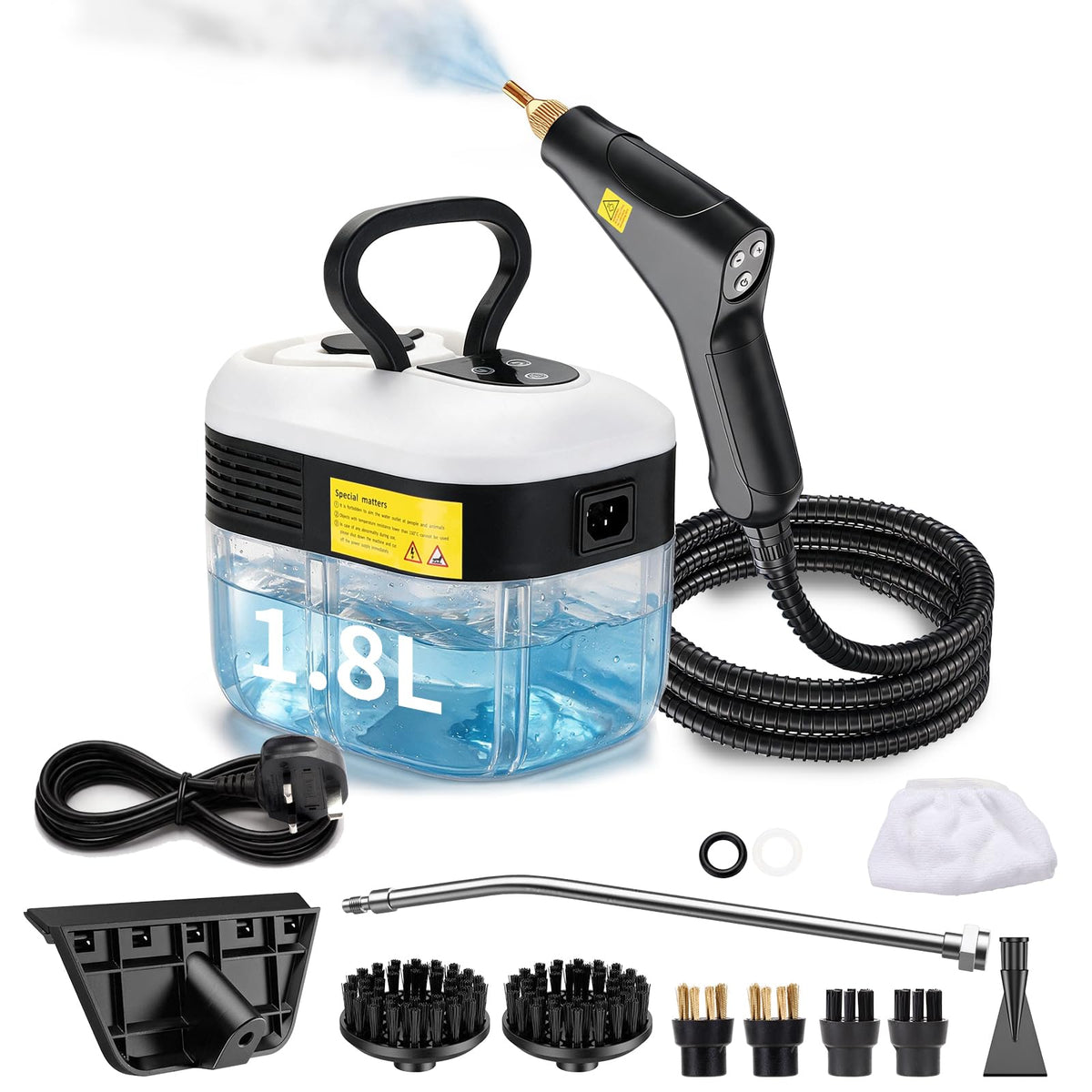 High Pressure Handheld Steam Cleaner 1.8L Tank Z396895