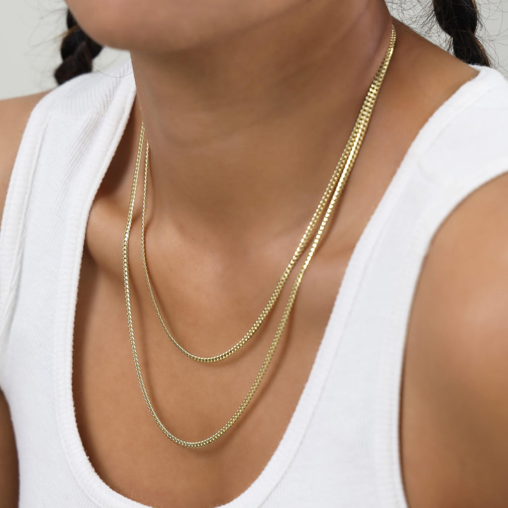 14k Yellow Gold Cuban Link Chain Necklace Z2723