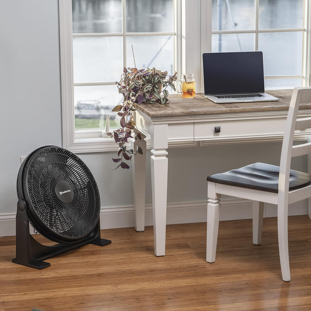 20-Inch High-Velocity Floor Fan with 3 Speeds, Black J8685