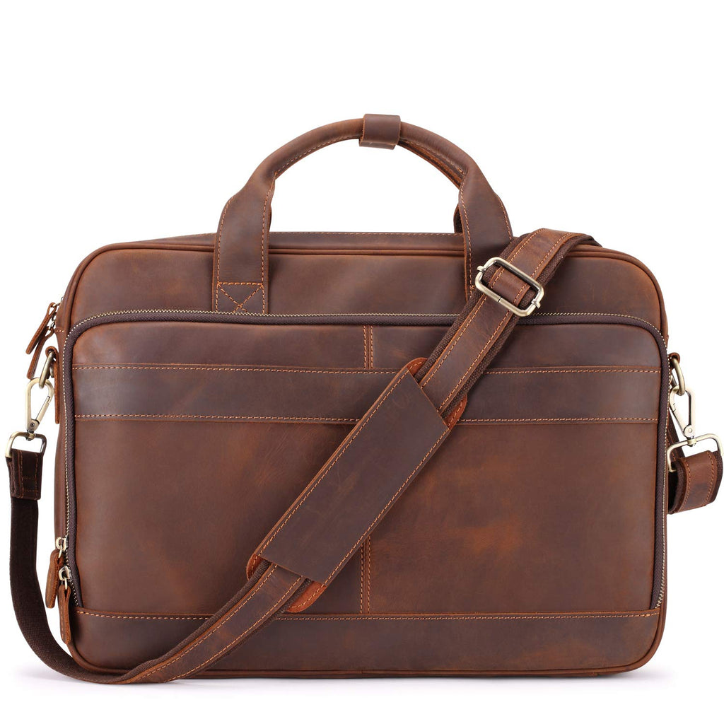 Full Grain Leather Briefcase Fits 15.6 Inch Laptop N17896