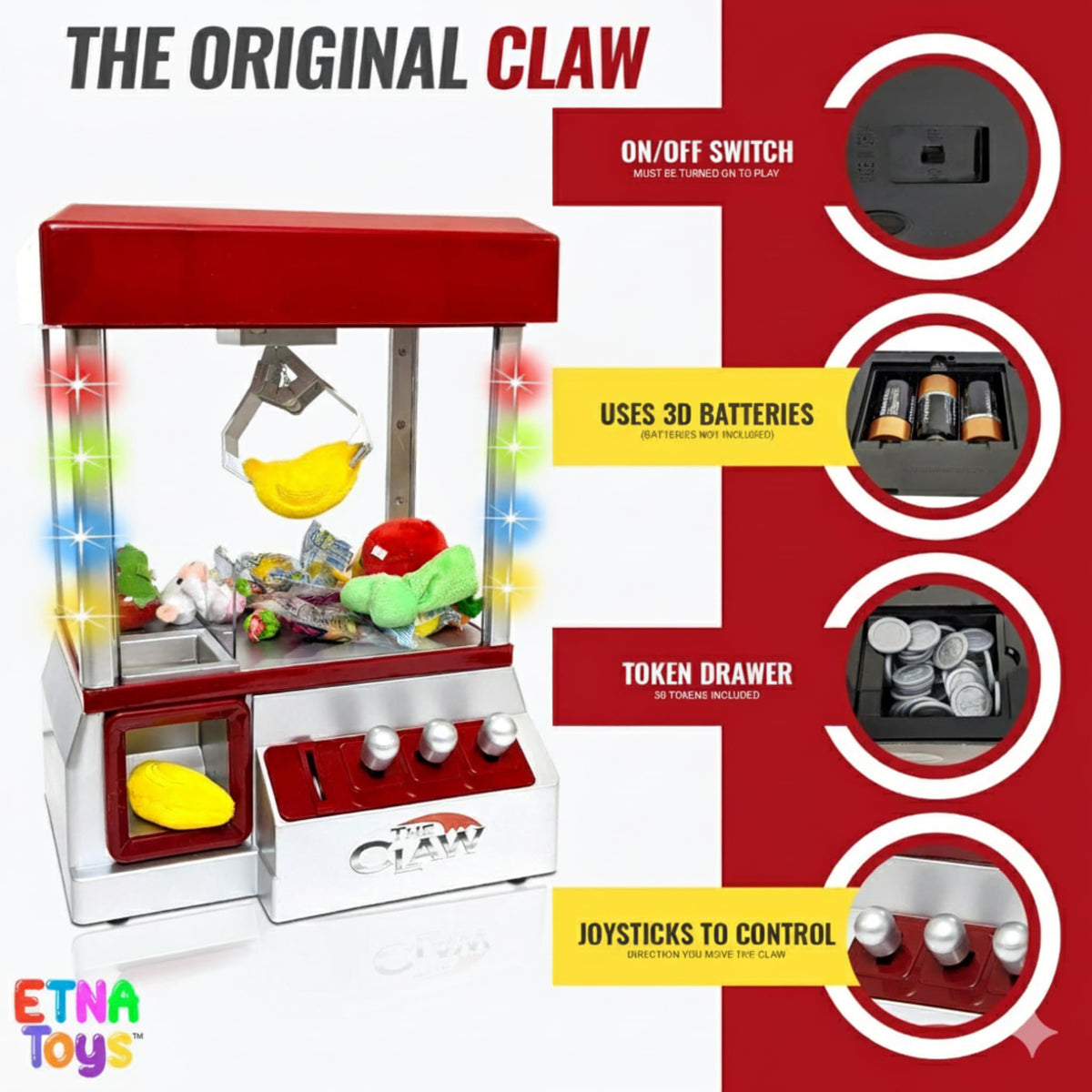 Electronic Arcade Claw Machine with LED Lights and Sound X5404