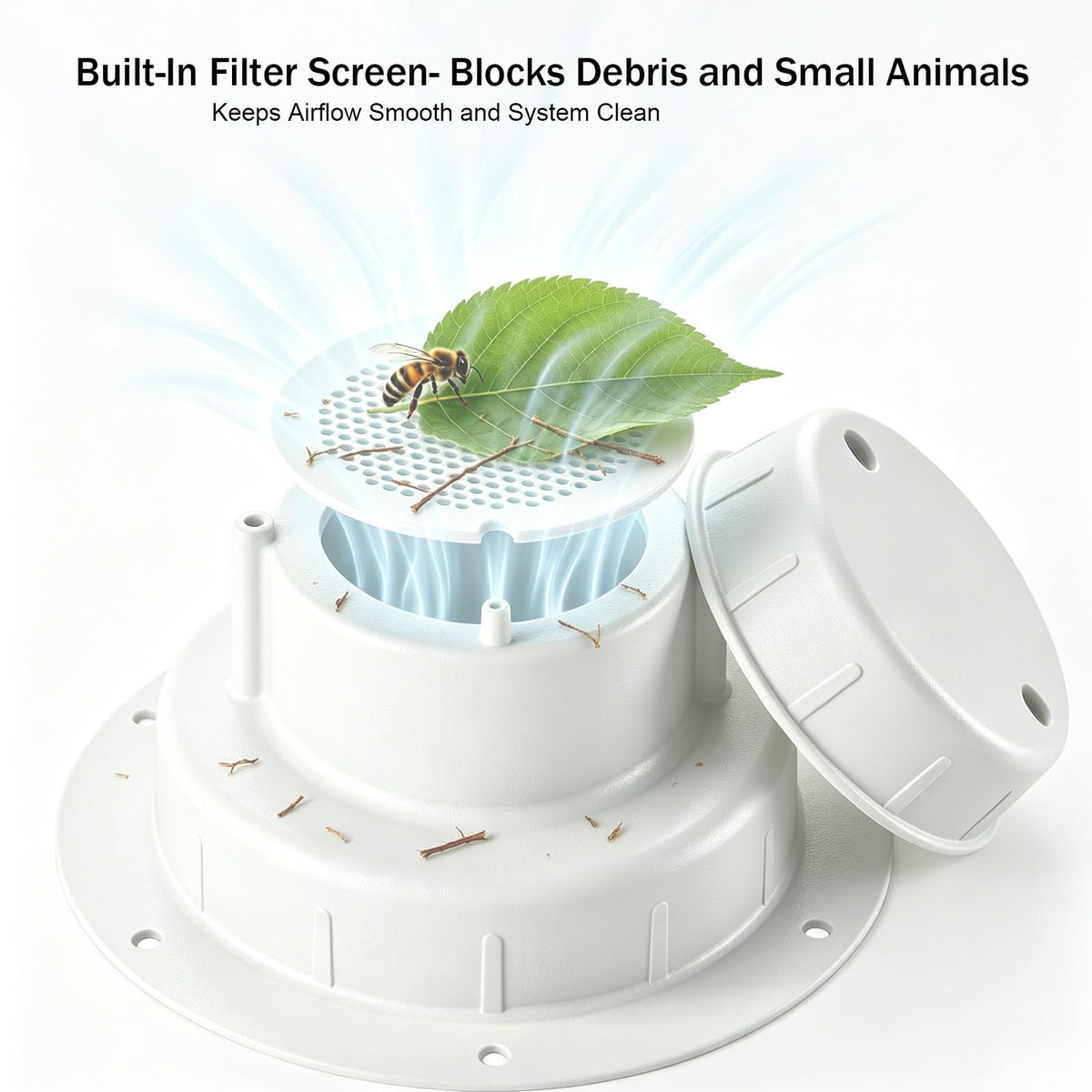Aluminum RV Plumbing Vent Cap, Camper Roof Sewer Cap White 2 Packs R443