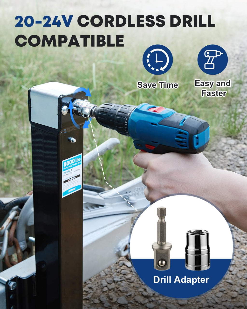 8000 lbs Heavy Duty Trailer Jack W9919