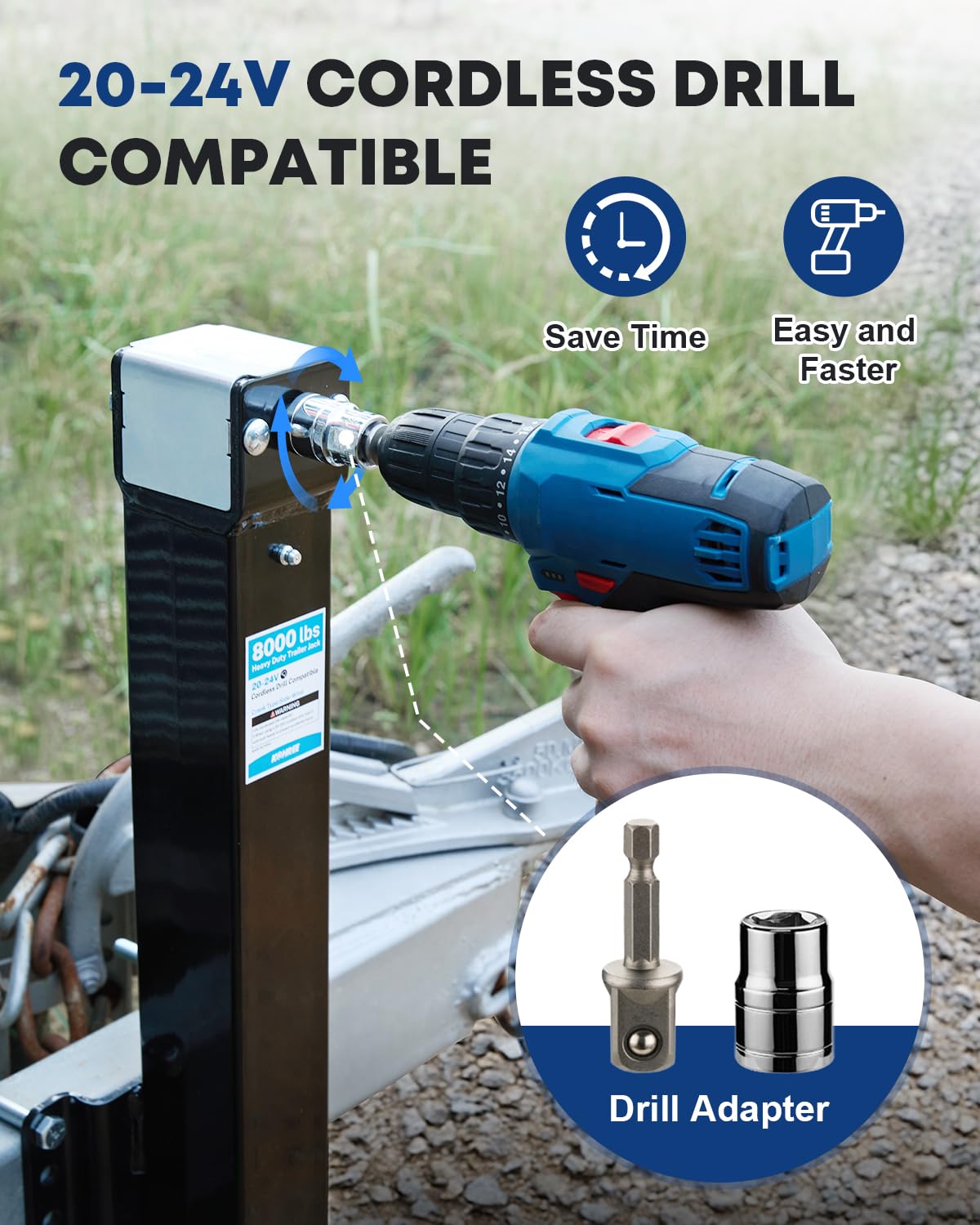 8000 lbs Heavy Duty Trailer Jack W9919