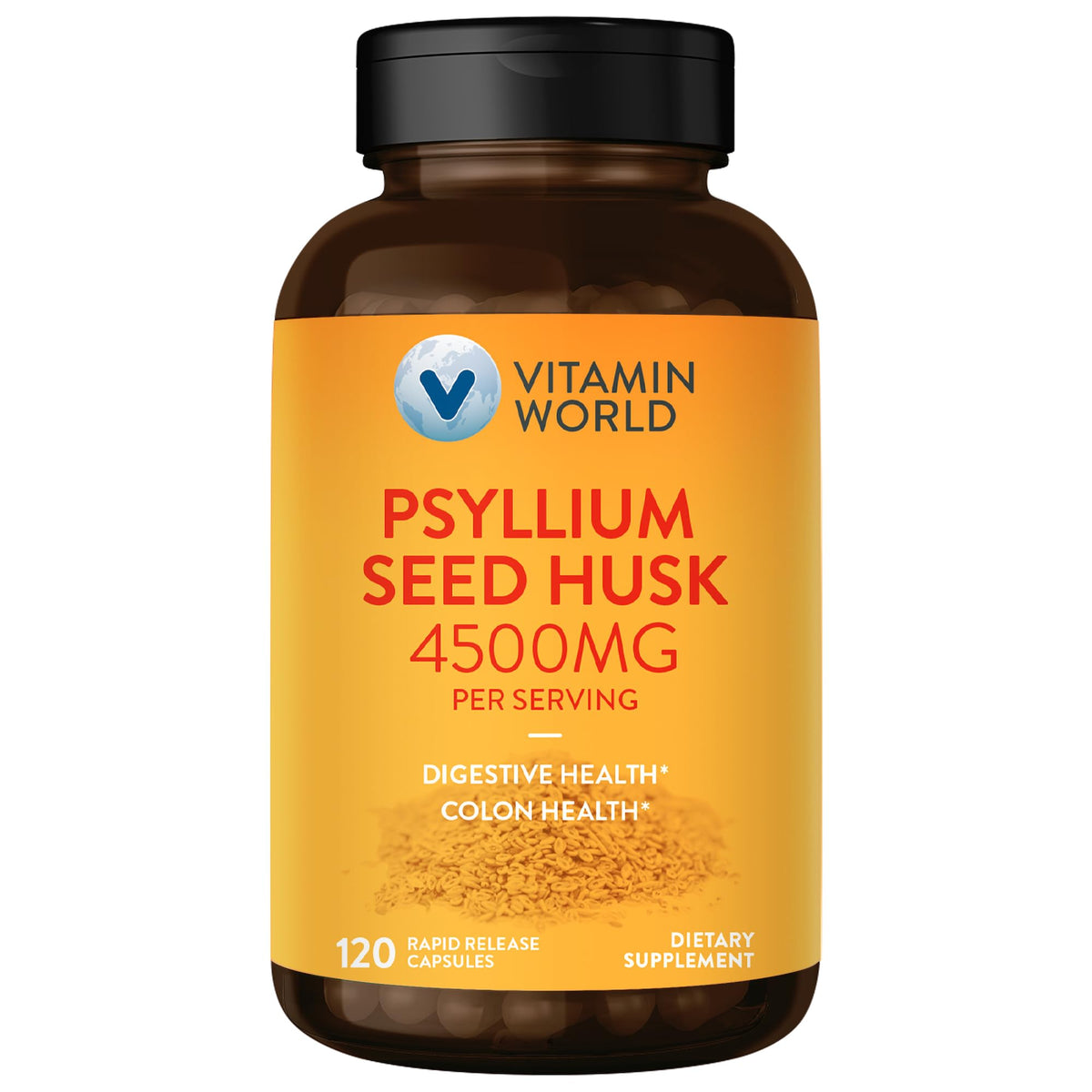 Psyllium Husks Capsules 4500 mg 120 Capsules D20391