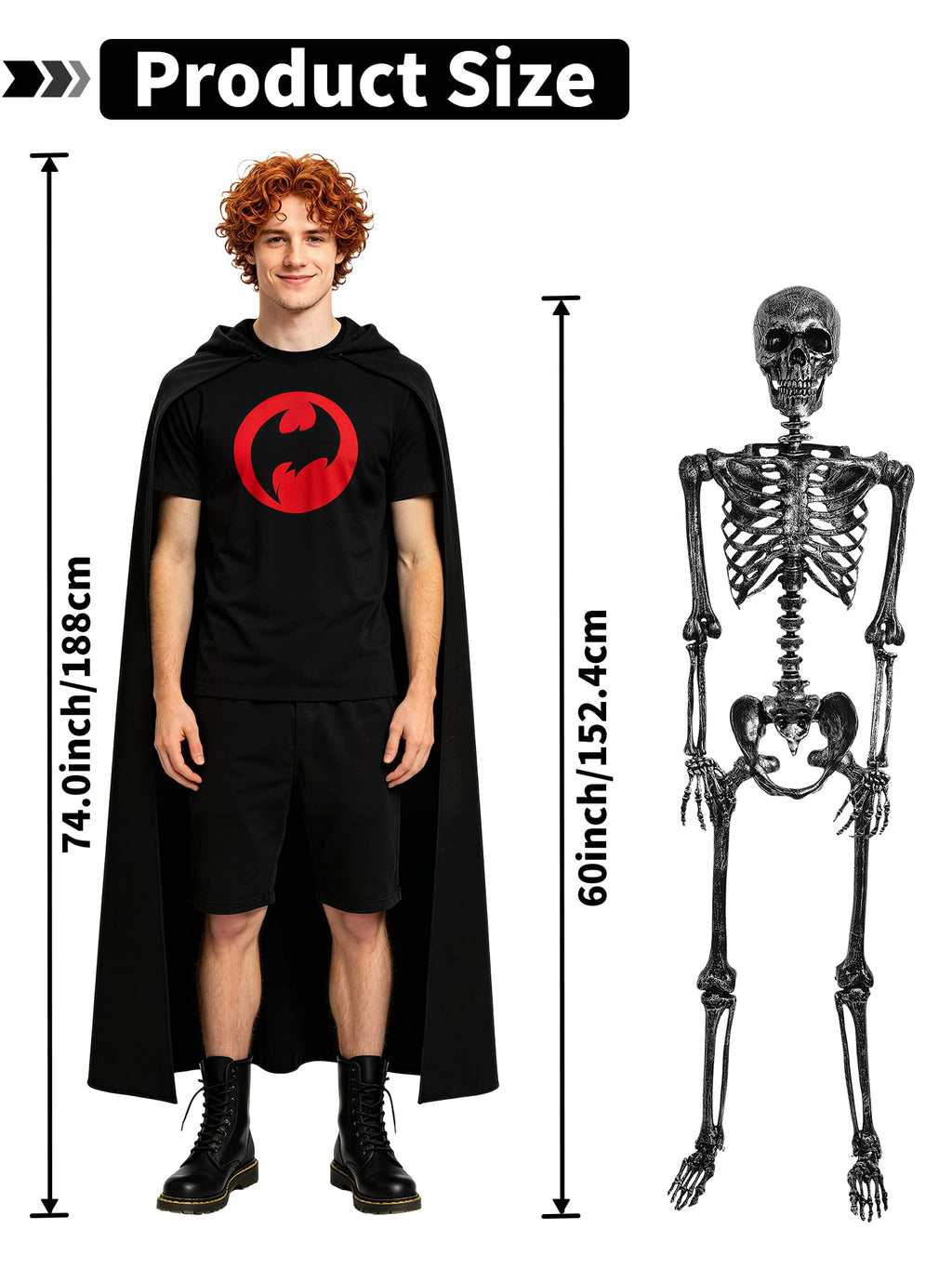 5 FT Posable Black Skeleton T7894
