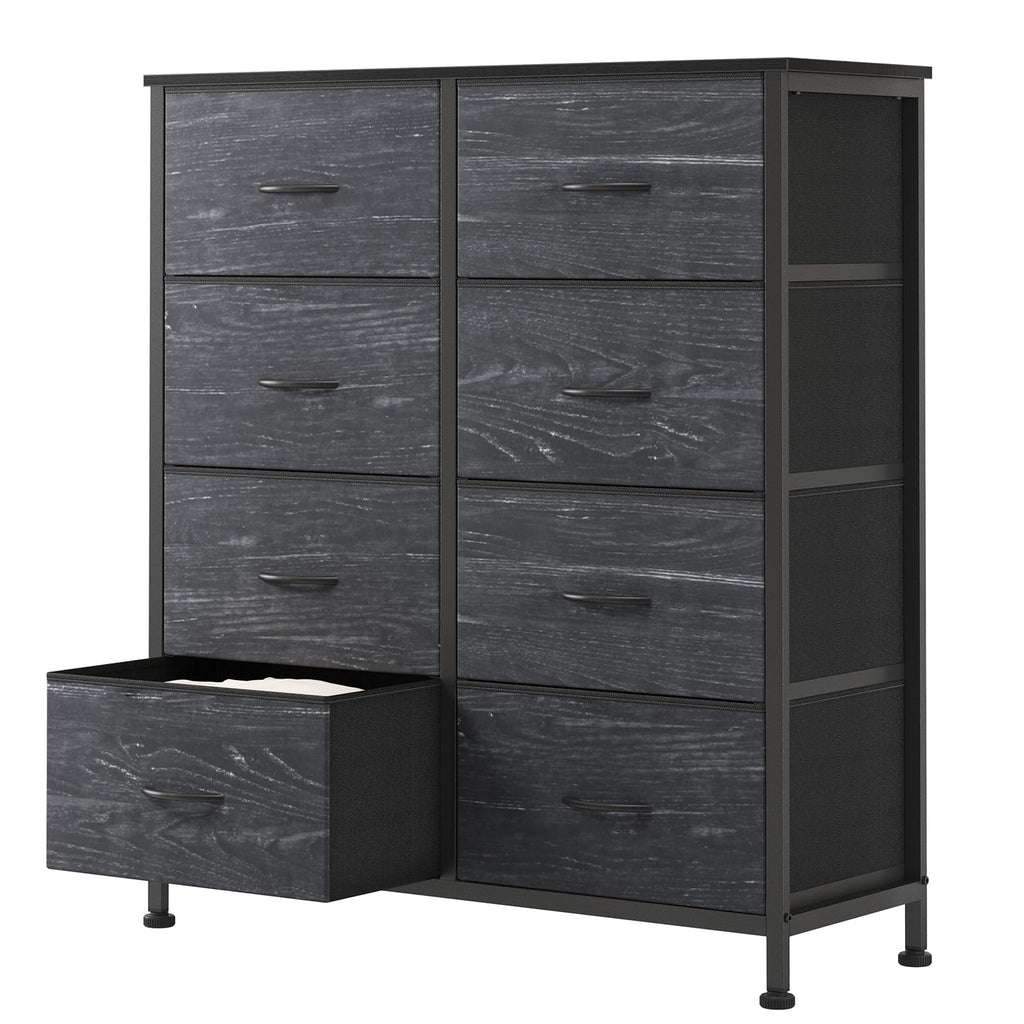Black 8 Drawer Fabric Dresser F7366