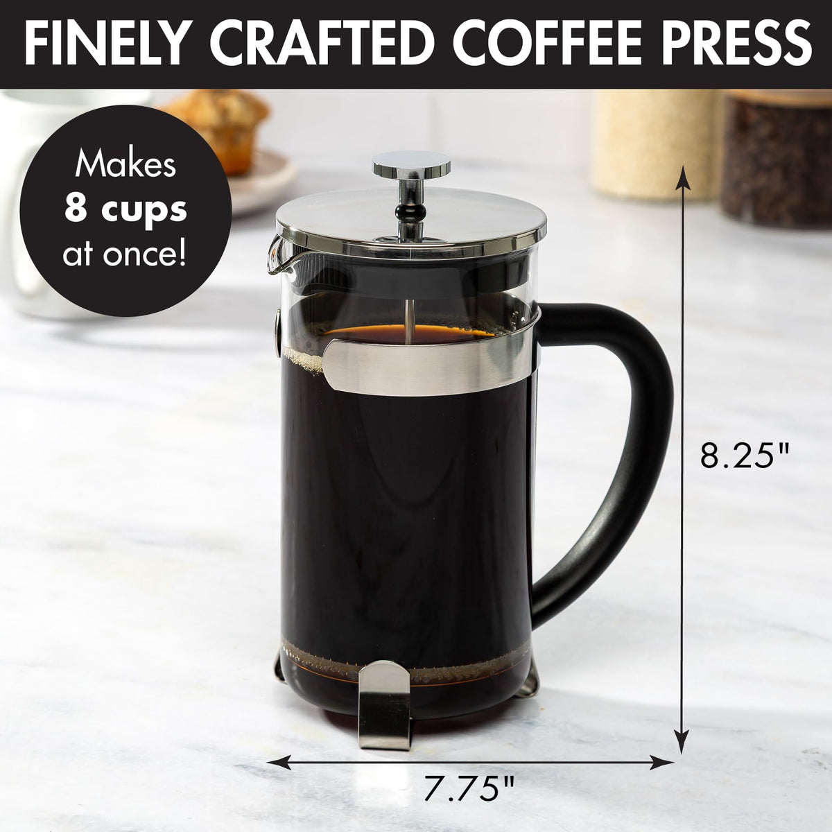 Borosilicate Glass French Press Coffee Maker 34-Ounces P954534