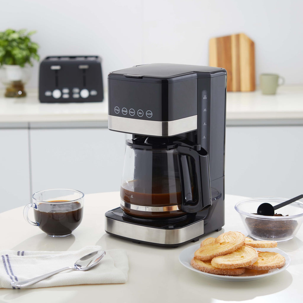 12 Cup Programmable Drip Coffee Maker with Glass Pot E287