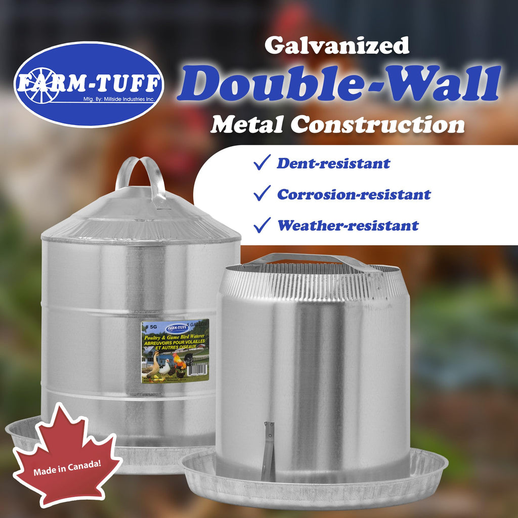 Galvanized 5 Gallon Poultry Waterer M320048