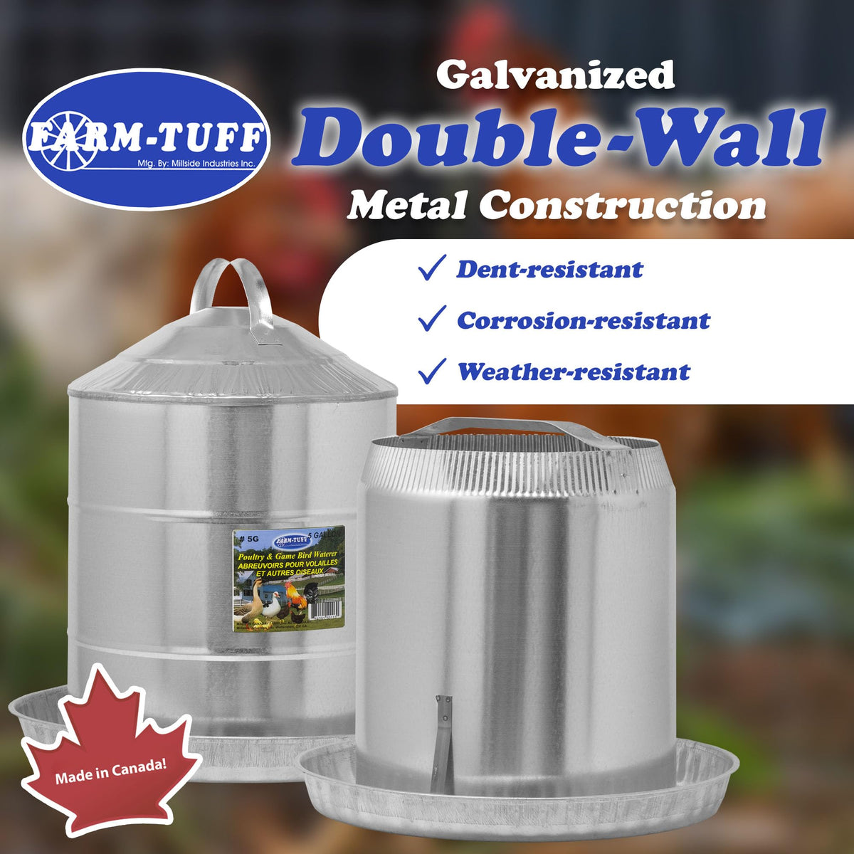 Galvanized 5 Gallon Poultry Waterer M320048