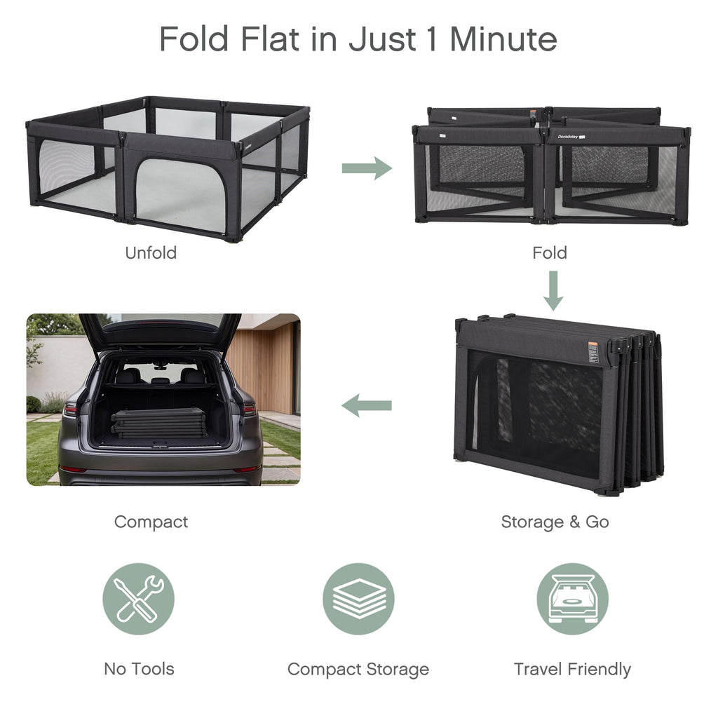 8-Panel Foldable Baby Playpen D690320