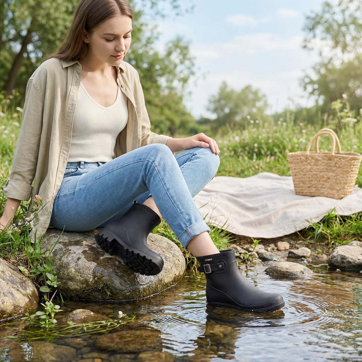 Waterproof Short Ankle Rubber Rain Boots U295