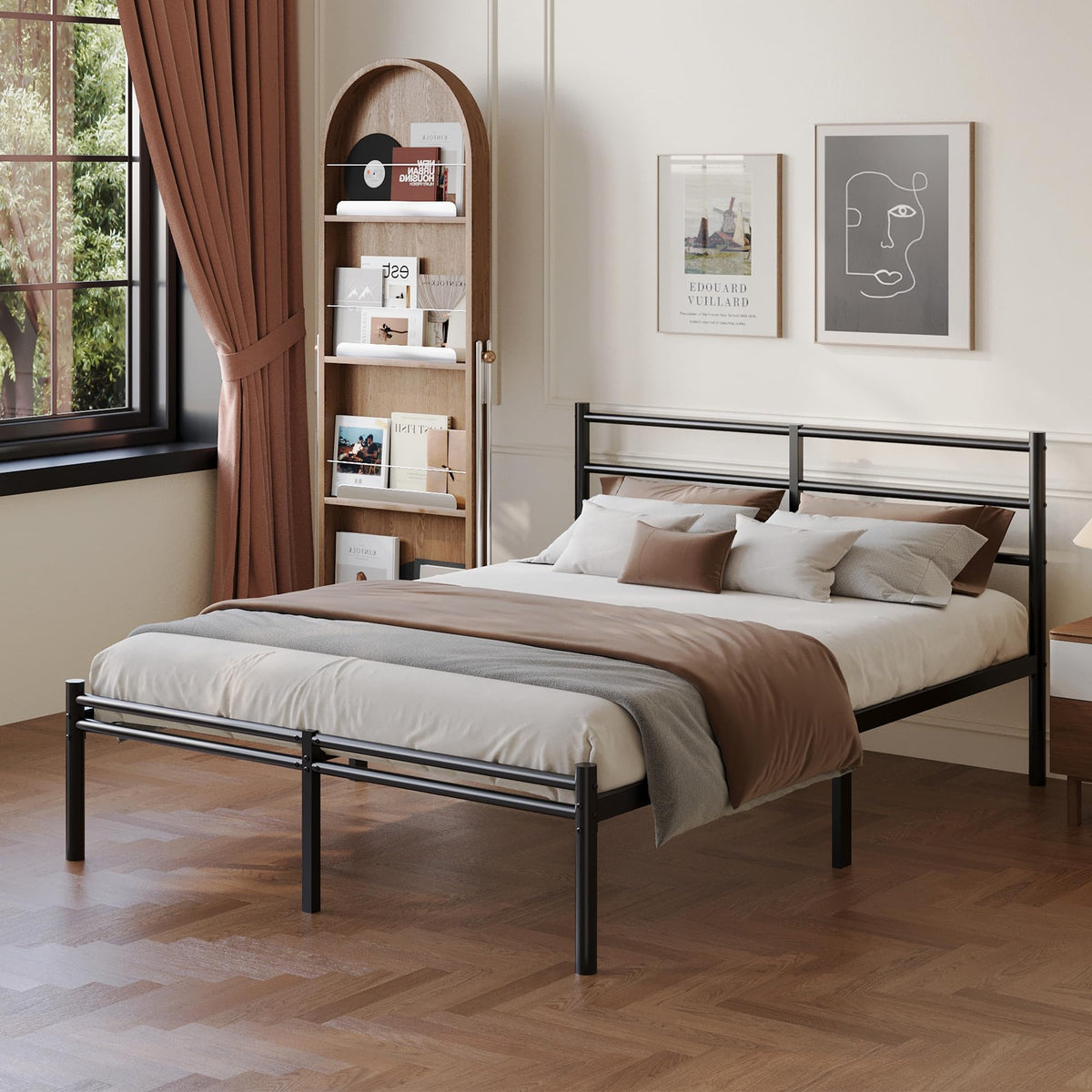 Full Size Bed Frame with Headboard and Footboard W2170
