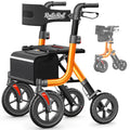 Orange Foldable All Terrain Rollator Walker with Seat A54904