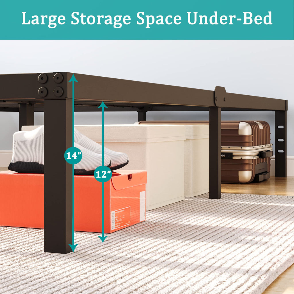 Queen Size 14 Inch Heavy Duty Metal Platform Bed Frame E797498