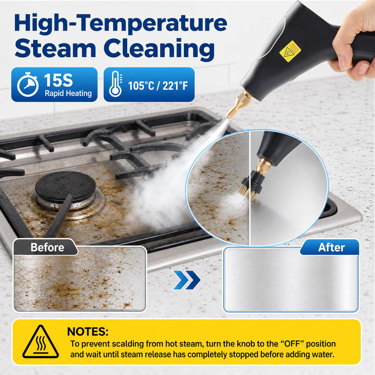 High Pressure Handheld Steam Cleaner 1.8L Tank Z396895