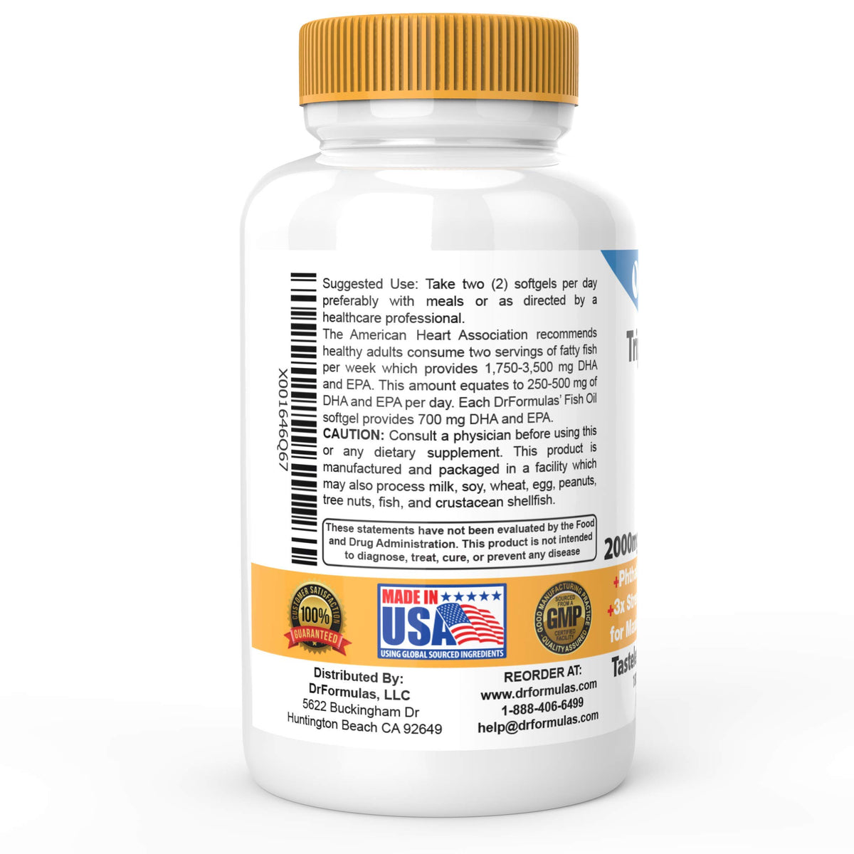 2000mg Omega 3 Fish Oil Softgels Z435
