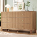 Fluted 6 Drawer Wood Dresser L306