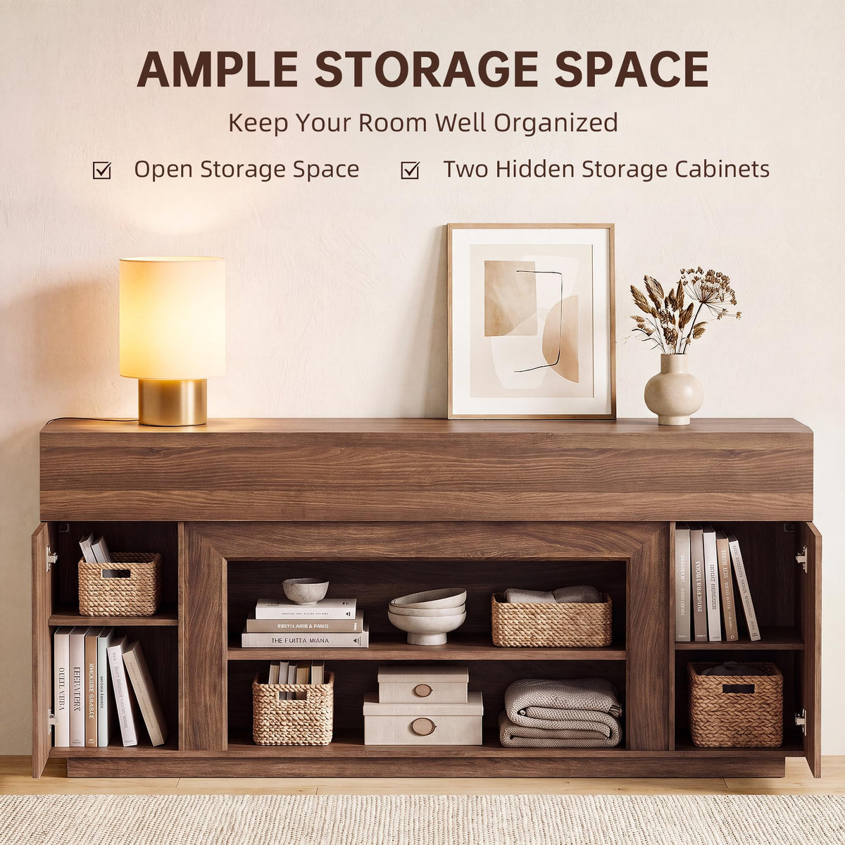 70" Walnut TV Stand W258144