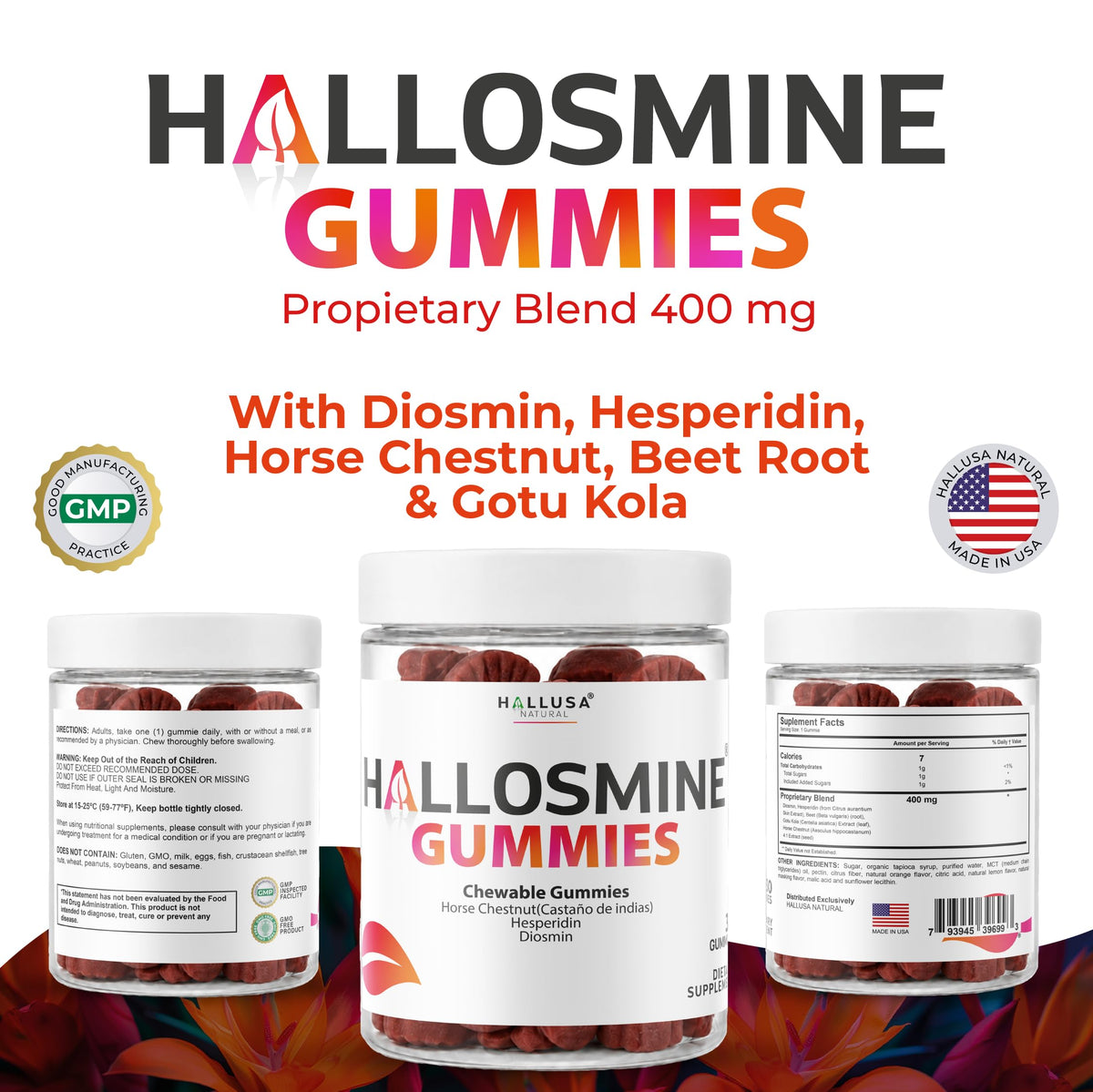 60 Chews 400mg Diosmin Hesperidin & Horse Chestnut Gummies C90149