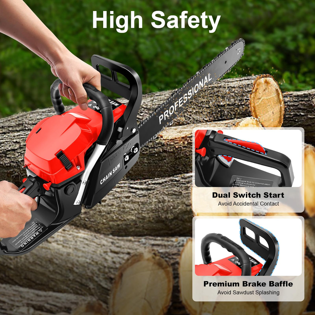 20-Inch 2-Stroke Gas Chainsaw with Tool Bag N4007