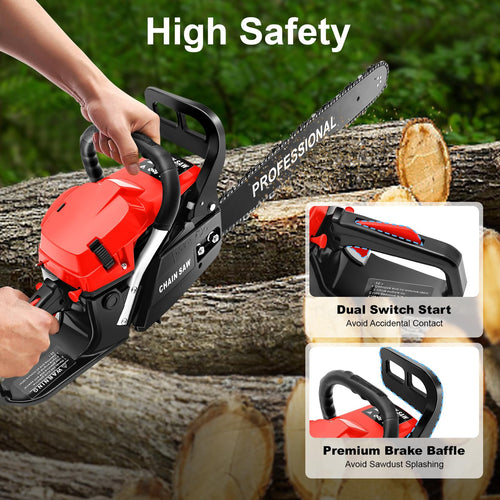20-Inch 2-Stroke Gas Chainsaw with Tool Bag N4007