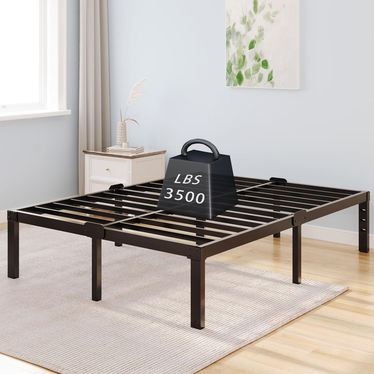 Queen Size 14 Inch Heavy Duty Metal Platform Bed Frame E797498