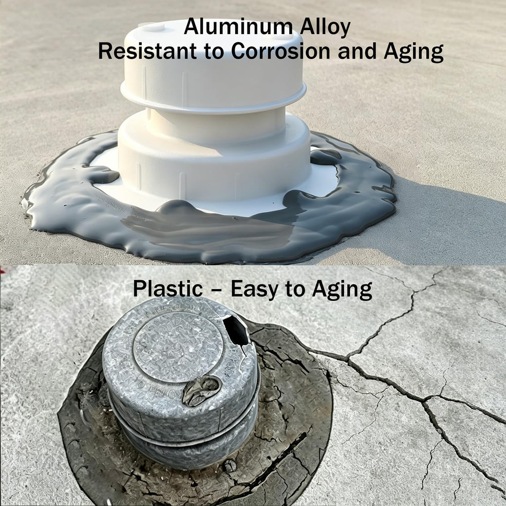 Aluminum RV Plumbing Vent Cap, Camper Roof Sewer Cap White 2 Packs R443