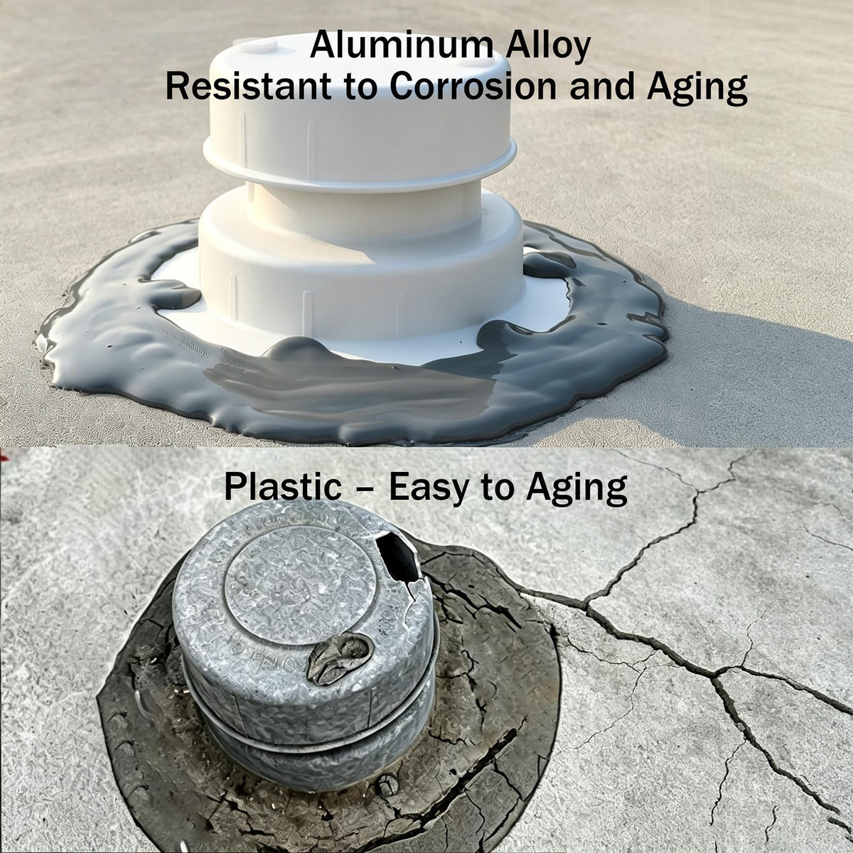 Aluminum RV Plumbing Vent Cap, Camper Roof Sewer Cap White 2 Packs R443