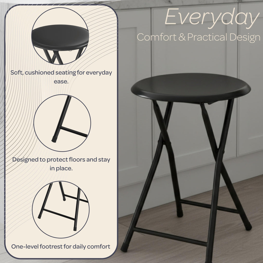 Folding Backless Stool 18-Inch 225lb Capacity G150709