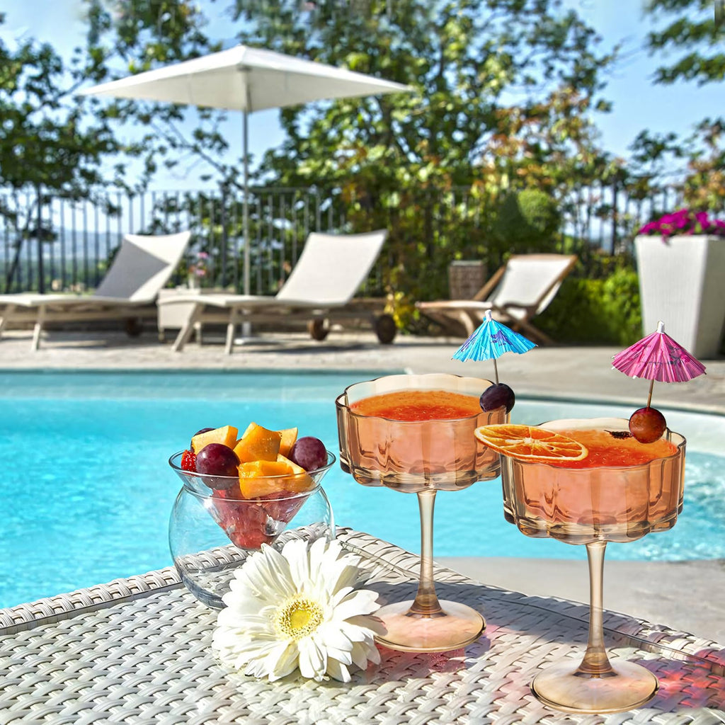 Amber 13oz Glass Coupes Set Of 6 V240
