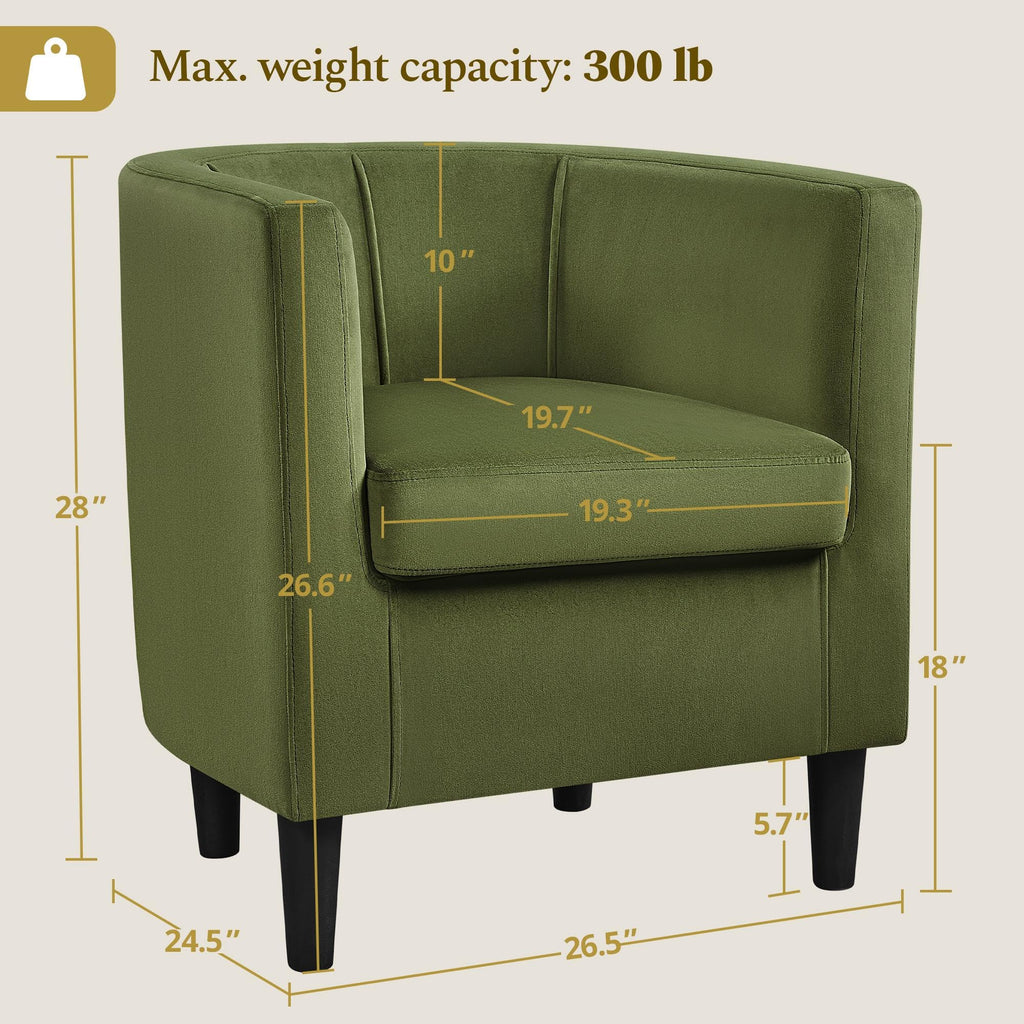 Barrel Accent Chairs Set of 2 Olive Green N671184