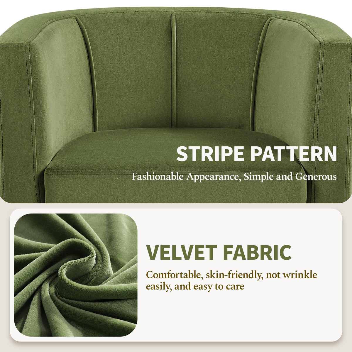 Barrel Accent Chairs Set of 2 Olive Green N671184