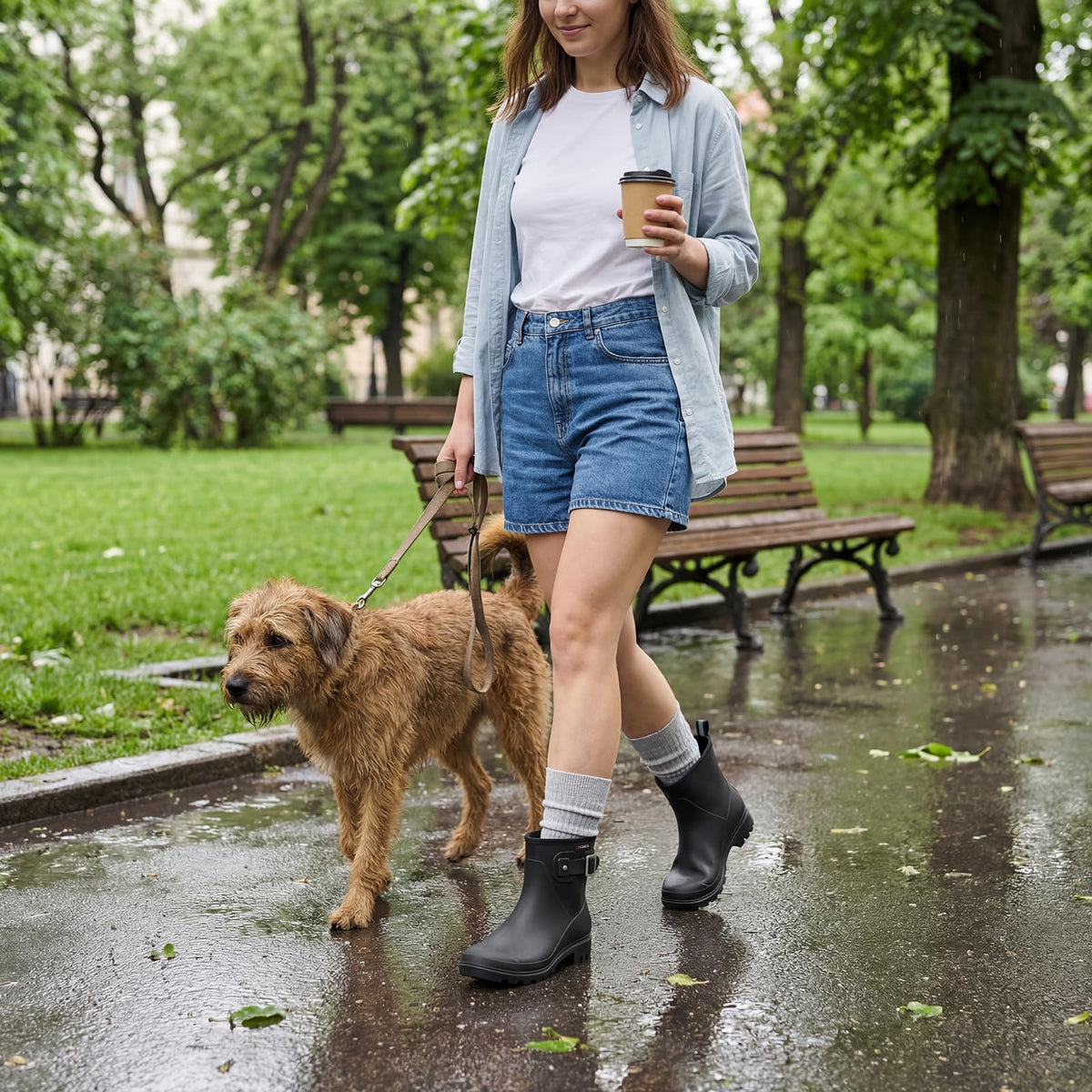 Waterproof Short Ankle Rubber Rain Boots U295